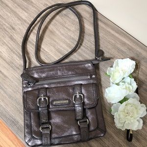 Pewter Leather Cross Body